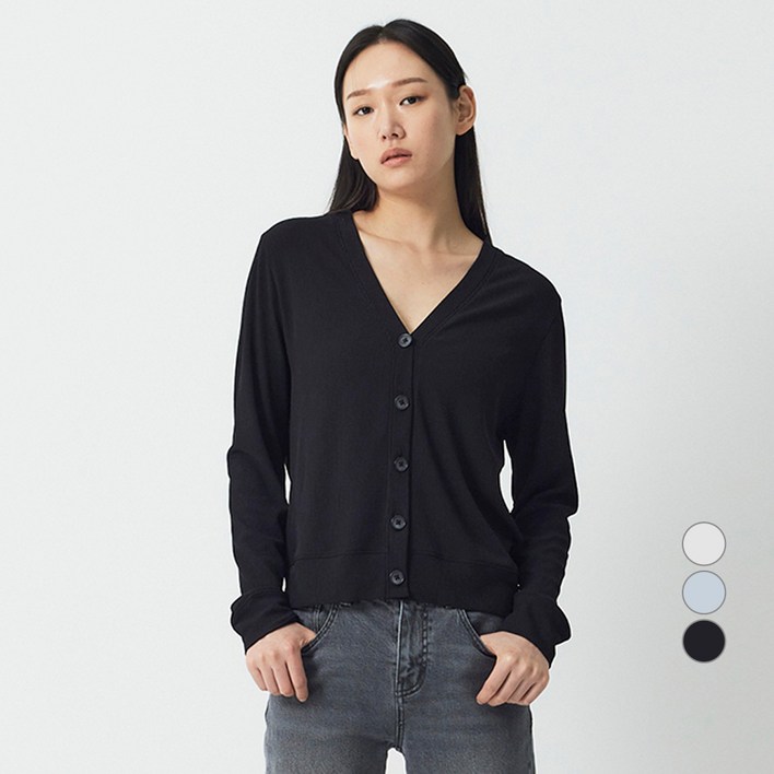 JAJU자주 여성용 라이트 립 긴팔 가디건