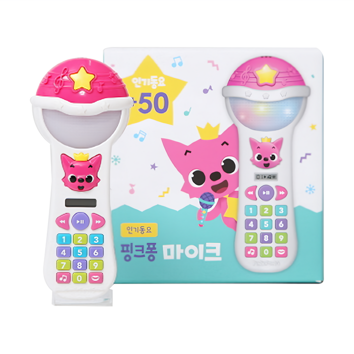핑크퐁 마이크 완구 인기동요, 혼합색상, 1개