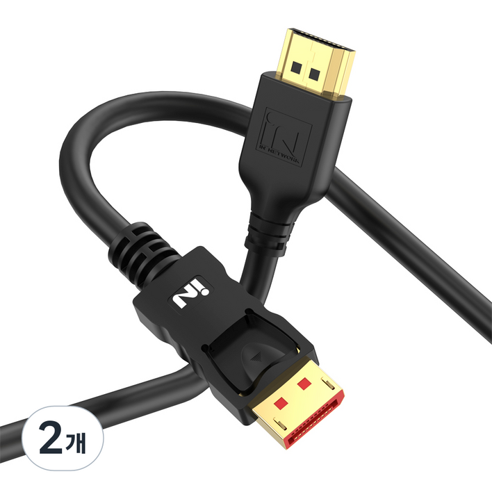 인네트워크 4K UHD 60Hz 지원 DP to HDMI 모니터 영상 변환 케이블 INDH60, 2개, 3m 인네트워크 4K UHD 60Hz 지원 DP to HDMI 모니터 영상 변환 케이블 INDH60, 2개, 3m
