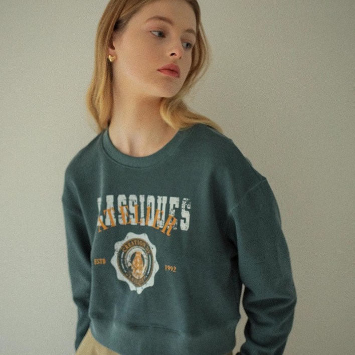 온앤온 여성용 빈티지 크롭 스웻셔츠 NEW3SE230