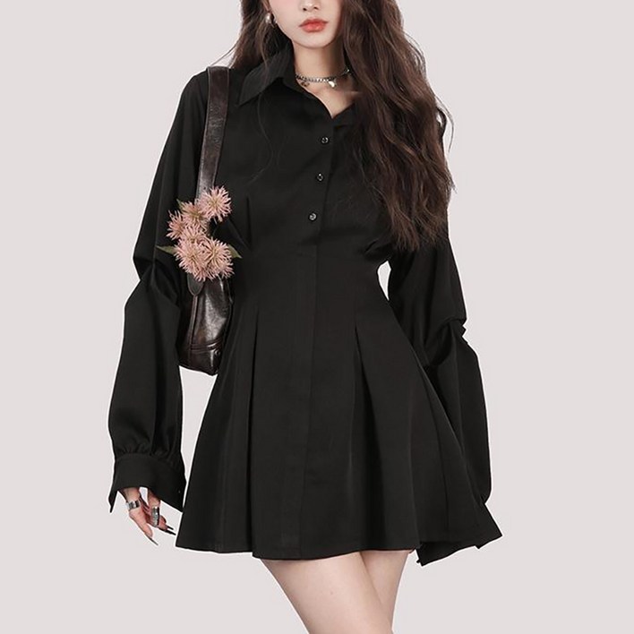 마켓에이 여성용 프렌치 봄 셔츠 원피스