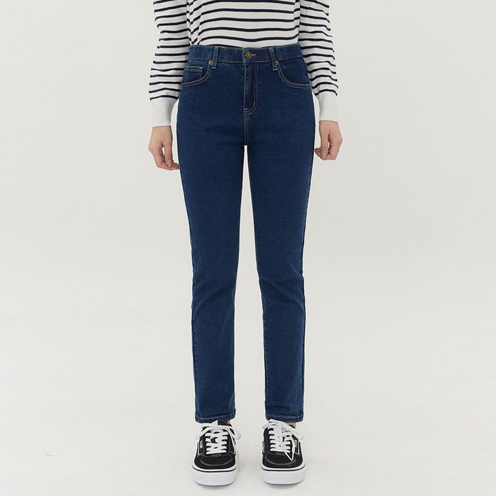 진마니아 여성용 허리스판 슬림 데일리 스트레이트핏 데님 팬츠 C513WBC