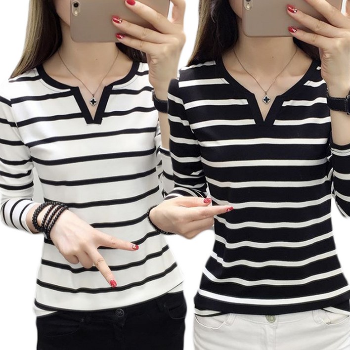 소니오 여성용 아르코 단가라 긴팔 티셔츠 2종 세트