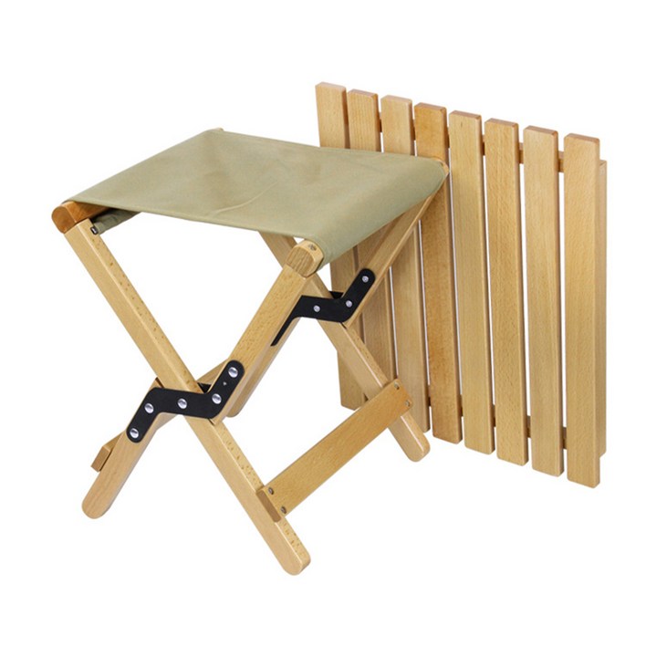 데이즈온샵 캠핑용 미니 의자 겸용 테이블, 원목 차박테이블
