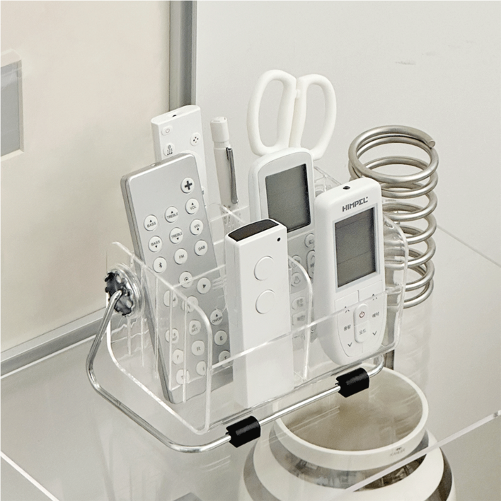 데미무드 리모컨모아 스탠드 정리함, 투명, 1개