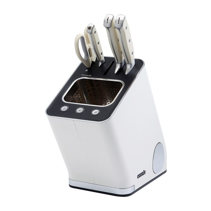 쿠진 나이프케어 시즌2 살균건조기 칼갈이  칼세트, 크림화이트