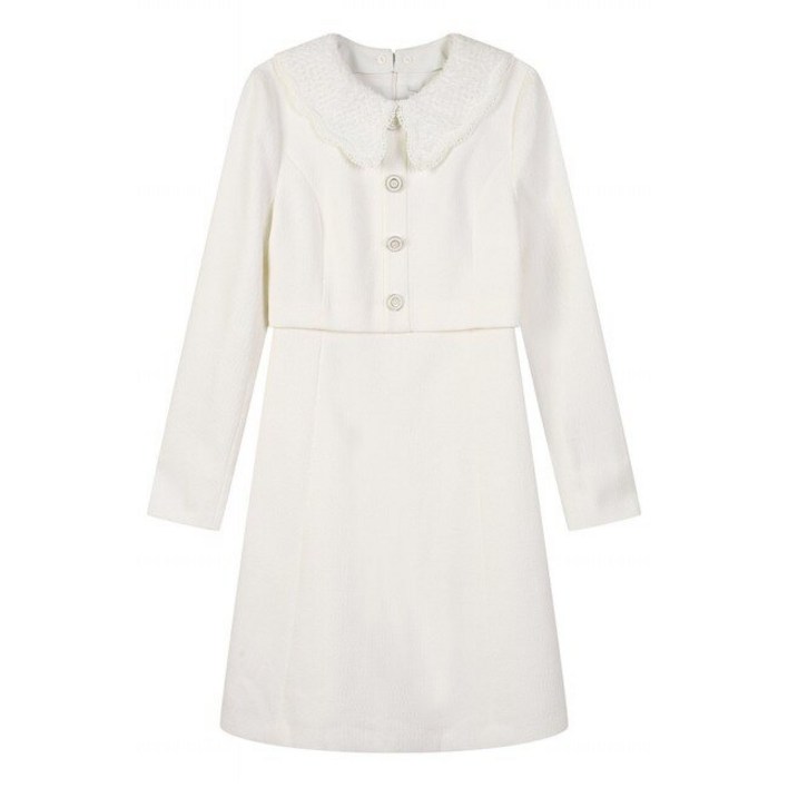 에꼴드파리 에꼴드파리  레이스 카라배색 원피스CB2YWOA005D