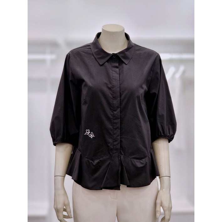 프렐린 프릴 밑단 카라넥 블라우스 RBB252180