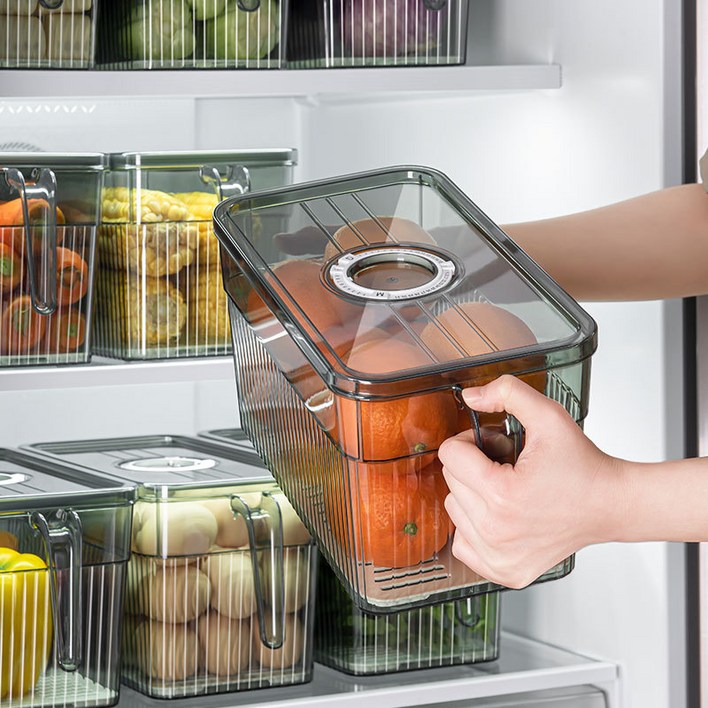 JENMV 냉장고 수납 용기 투명 냉장고 보관함 정리함 냉장고 보관함 투명용기, 4개