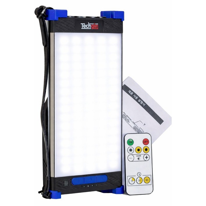 크기대 테크진 충전식 LED캠핑랜턴 국내디자인 4천루멘스 30000mAh 초강력 자석 밝기 조절 특대용량 배터리 리모콘 조정 텐트 차박 야외 라이트 작업등, 1개, Dark Blue