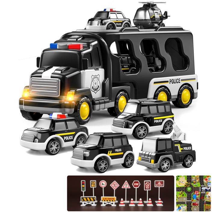 퍼니버스 경찰차 장난감 자동차 트럭 세트, 1세트, 경찰차