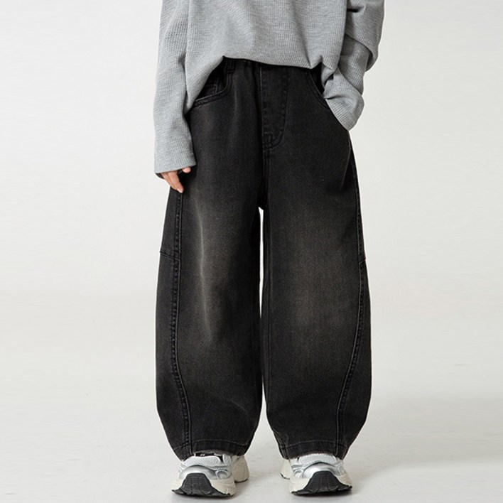 키즈목마 초등남아 주니어 와이드 청바지 루즈핏 데일리 데님팬츠 729