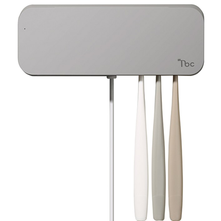 더본케어 칫솔살균기 가정용 히팅살균 UV 칫솔걸이 6개 면도기걸이 무선 휴대용 TBC3000 화이트