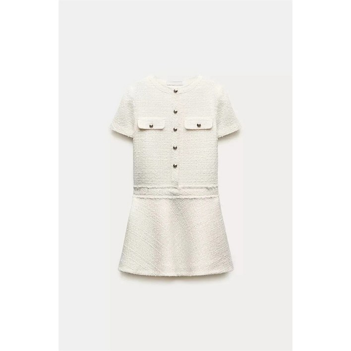 ZARA 메탈버튼 라운드 미니 원피스