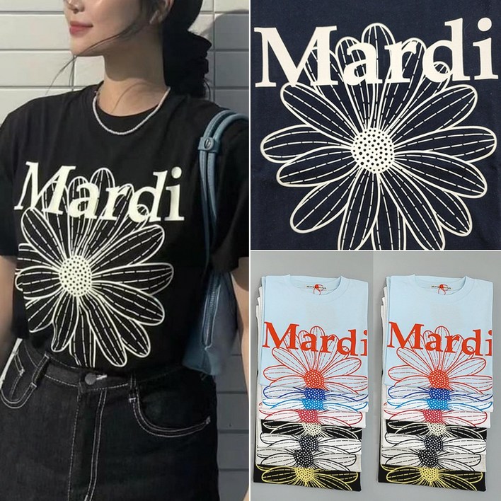 마르디메크르디 반팔 플라워 꽃 티셔츠