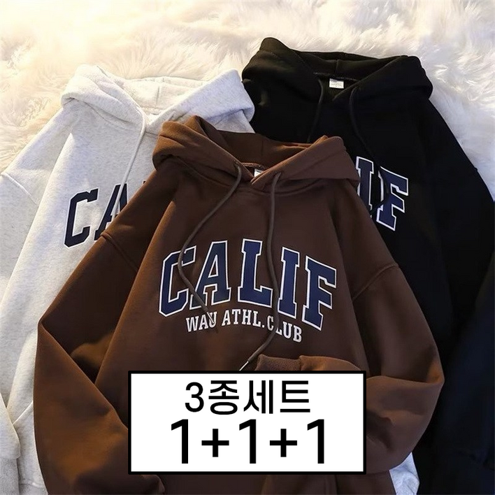 봄 가을 신상 111 기모 두꺼운 남성 오버사이즈 한판 스타일 루즈핏 학생 아우터 상의 남성 트렌드 후드티 3종 세트