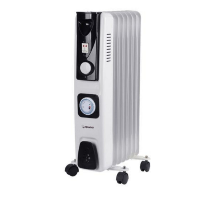 600W 저전력 절전 거실 소형 실내 원룸 캠핑용 이동식 라디에이터 7핀 난로 온풍기 바퀴