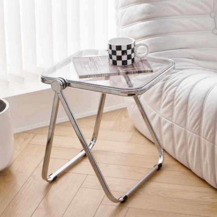 아크릴 접이식 테이블 티테이블 틈새 카페 인테리어 탁자 투명