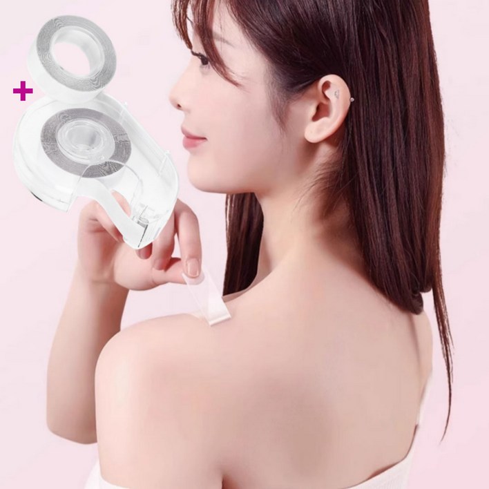 고우니 패션 옷 고정 양면 테이프 본품+리필, 1개, 단일색상