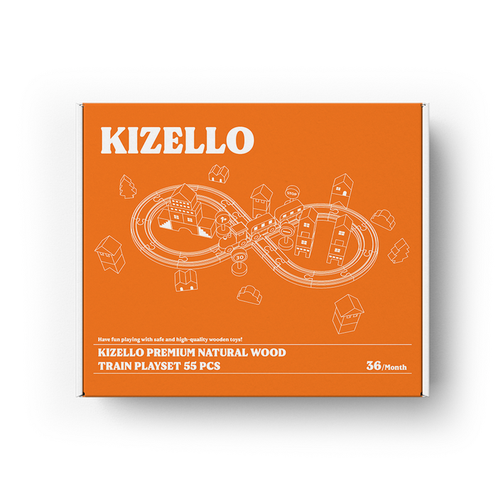 키젤로 프리미엄 천연 원목 기차 놀이 55 pcs, 1개