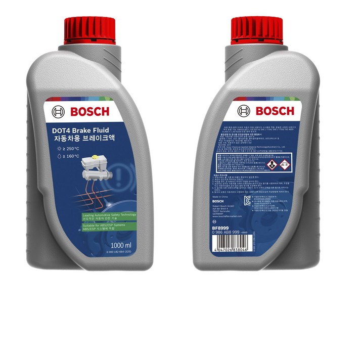 보쉬 브레이크액 DOT4 자동차 차량용 브레이크오일 1L, 1개, 보쉬 DOT4 브레이크오일