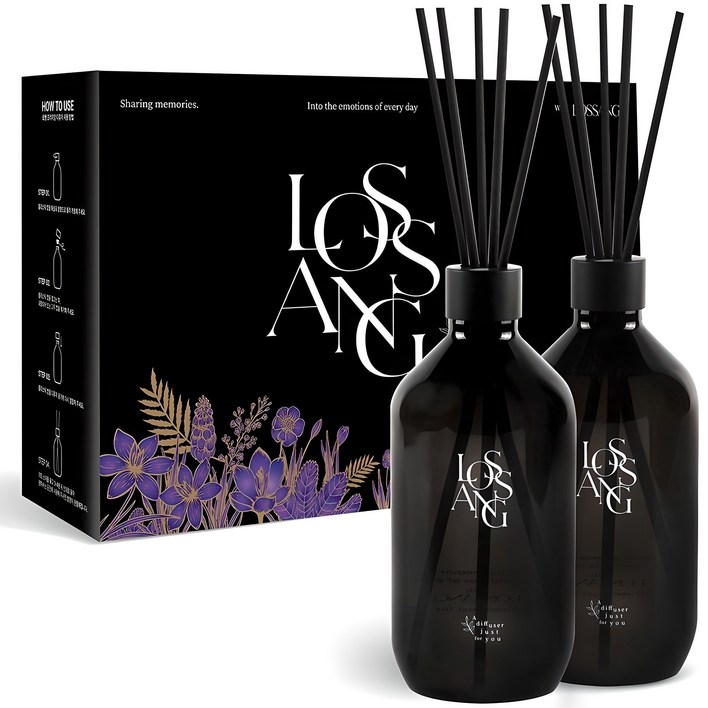 로쌩 프리미엄 대용량 디퓨저 선물세트, 2개, 500ml, 호텔우드