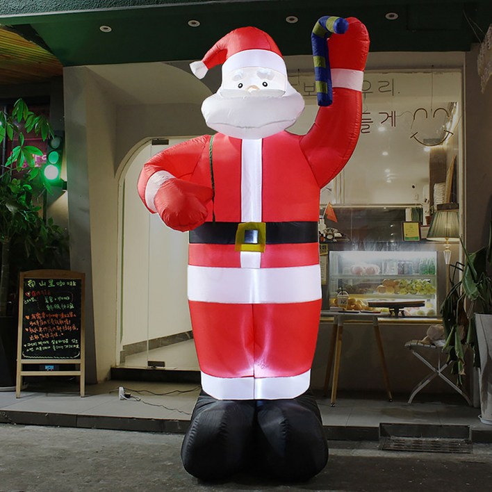 업소용 카페 LED 에어벌룬 대형 산타할아버지풍선 크리스마스장식 홍보 야외진열 250cm 산타할아버지풍선