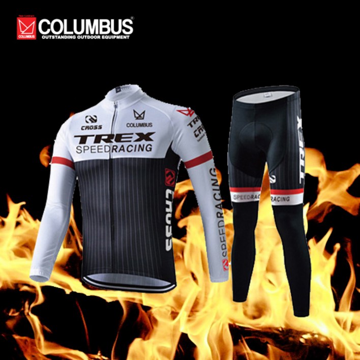 콜럼버스 TREX 겨울 기모 남녀공용 긴팔 자전거복 상하의 세트자전거의류싸이클복