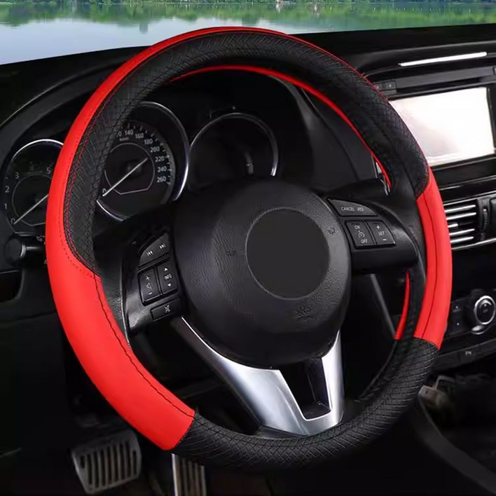 자동차 가죽 핸들커버 봉고 포터 G70 K3 K5 K9 QM6 SM3 SM5 SM7 코란도 올란도 레이 스포티지 니로 스파크 셀토스 그랜저 스타리아 캐스퍼 베뉴 37cm 38cm