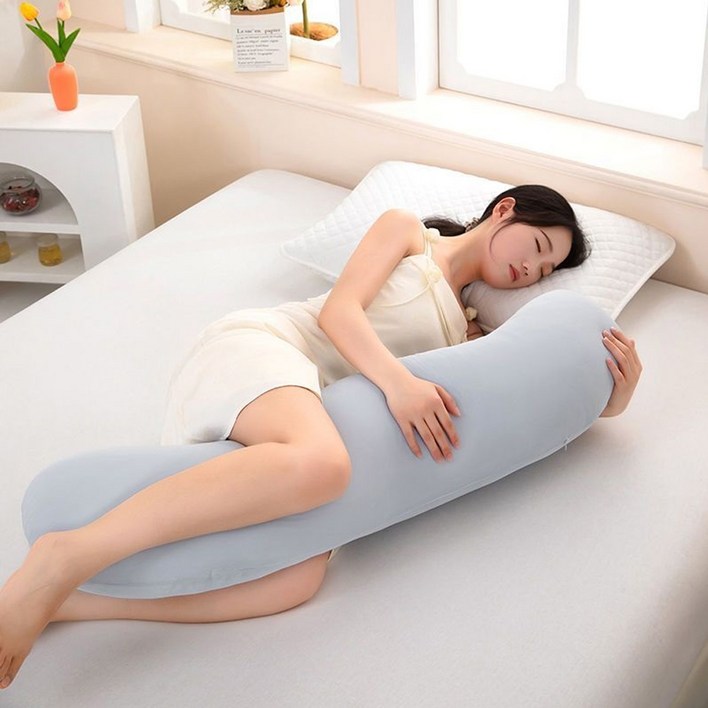 Jeernare 바디필로우 인체공학 안고자는 긴배게 대형 롱쿠션 다리베개 솜중량업 커버분리세탁 사계용