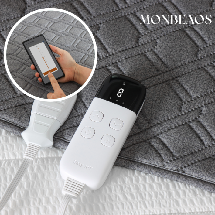 전자파없는 25년 최신형 몽비오스 국내생산 EMF 전자파없는 워셔블 초극세사 그래핀 탄소매트 IOT 스마트폰 연동 가능 3H한일온열기, 01.딥멜란지, 02.더블150×200