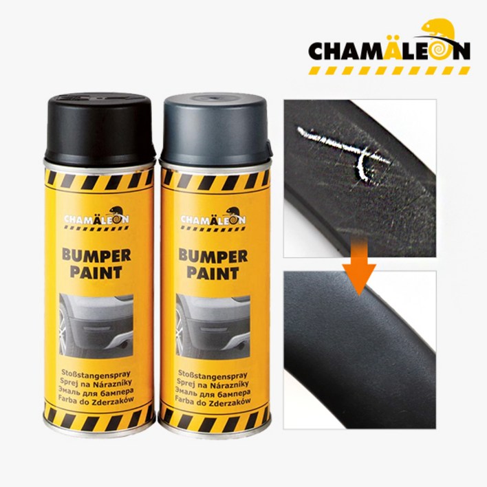 카멜레온 범퍼페인트 스프레이 400ml 회색 26314, 검정 26334, 1개, 400ml