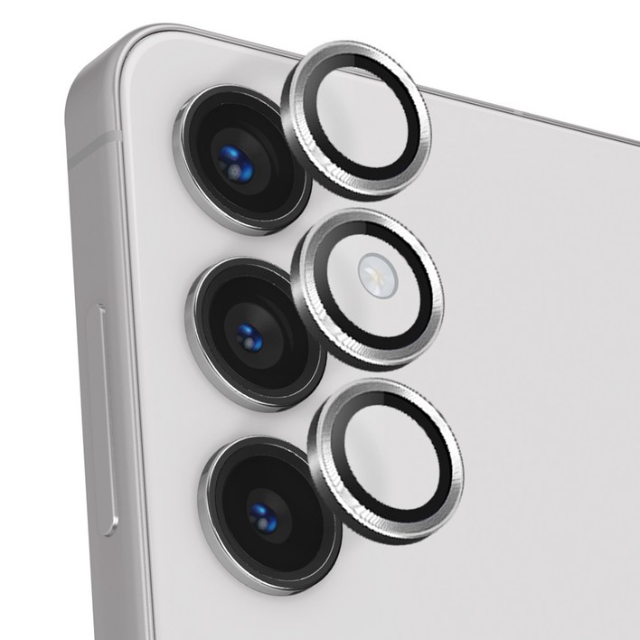 케이스백화점 메탈링 카메라 보호필름 세트 실버