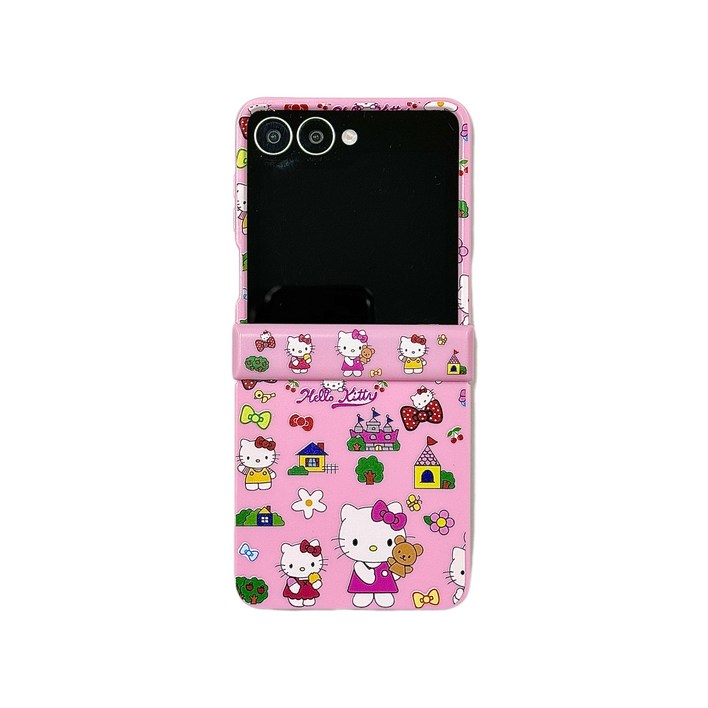 얌코 핸드폰 케이스 갤럭시 z플립3 z플립4 z플립5 z플립6 z플립7 힌지보호 휴대폰 케이스 핑크 봉투 고양이