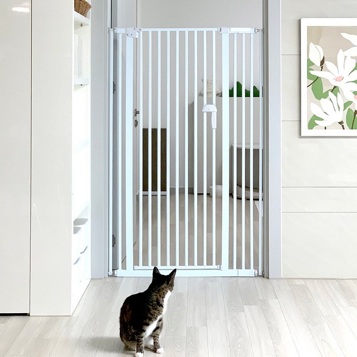 핸들 캣 고급 고양이 안전문 프리미엄 150cm, 1세트, 화이트가로 8695cm