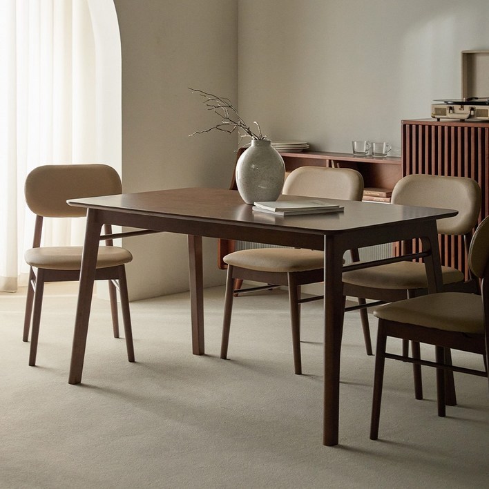 파로마 조앤 원목식탁 1400, 4인용, 월넛