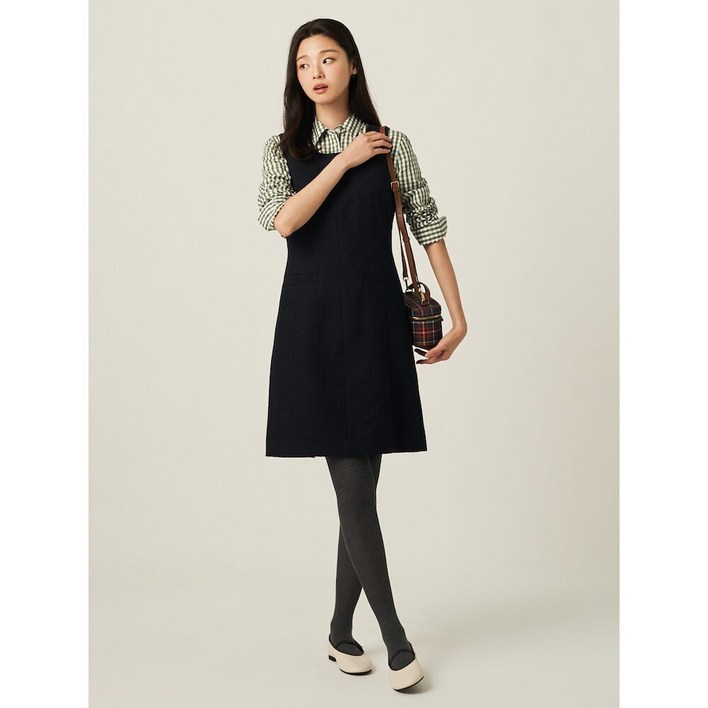 [국내백화점] 빈폴 원피스 트위드 텍스처 레이어드 심플 순수한