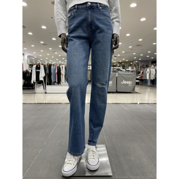 매장정품 캘빈클라인 패플 캘빈클라인여성 미드블루 시그니처 90 스트레이트핏 데님 팬츠 47B907GDG 1406112