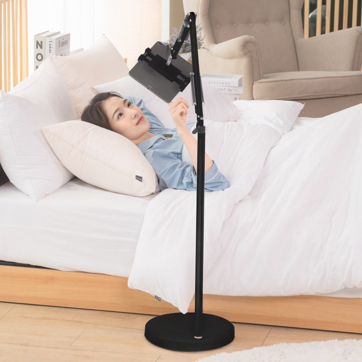 니케 태블릿 거치대 원형 스탠드, 블랙