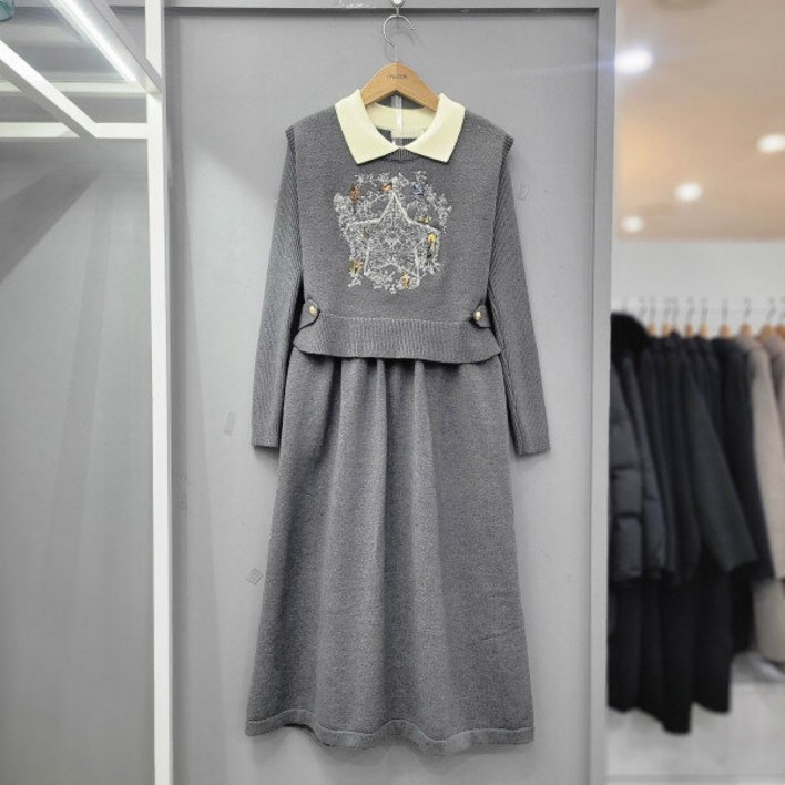 무자크 스타조끼 세트 니트원피스 MO9WKO01