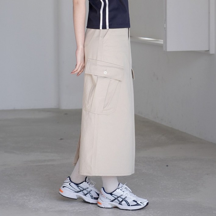 W1097 CARGO LONG SKIRT (2COLORS)