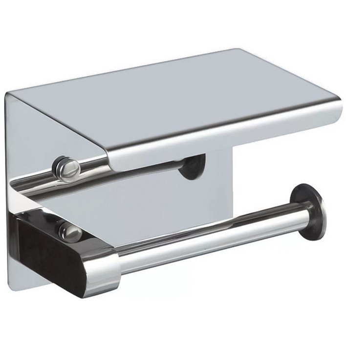 투데이리빙 무타공 스텐 핸드폰 거치대 휴지 걸이 욕실 화장실 두루마리 화장지 디스펜서 방수 방습 선반형 벽걸이