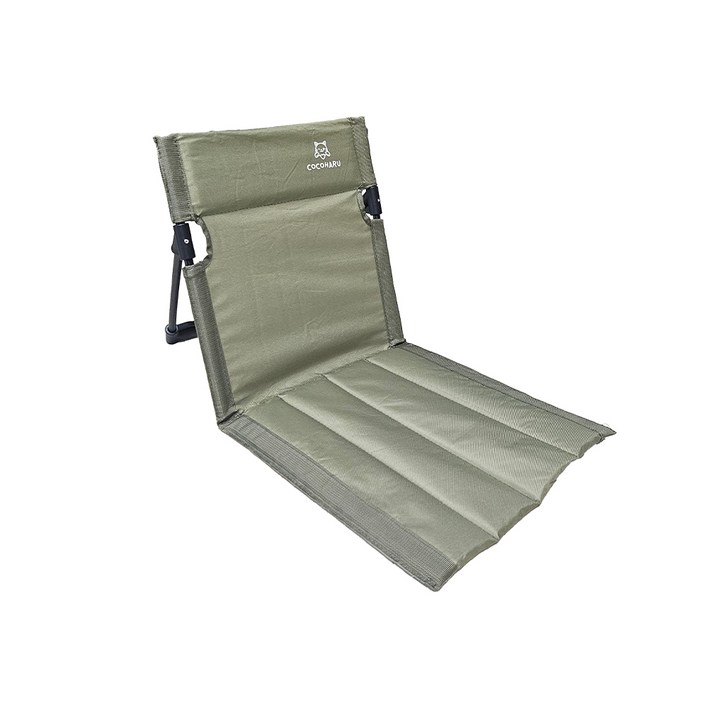 COCOHARU 캠핑용 등받이 방석의자, 1개, M카키
