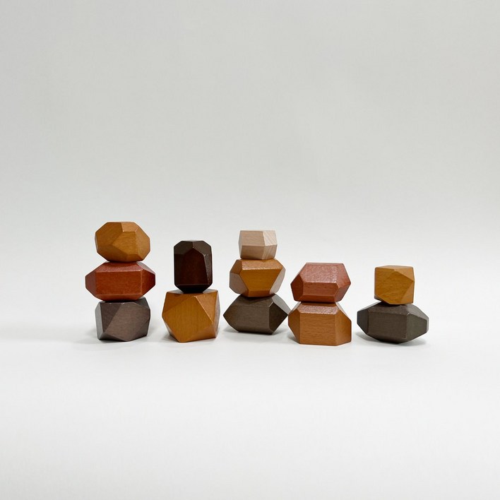 폴리노리doto 도토 우드 블럭 쌓기 장난감, 1개
