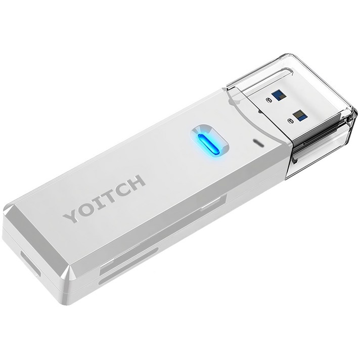요이치 USB 3.0 SD카드 리더기, YGCR300, 화이트, 1개 요이치 USB 3.0 SD카드 리더기, YGCR300, 화이트, 1개