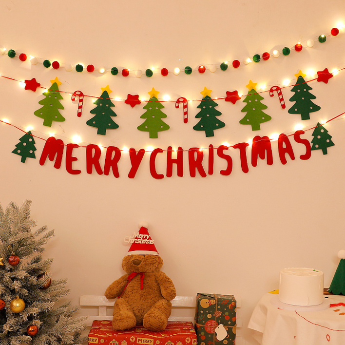 가랜드3개LED줄조명3개유유라키 크리스마스 DIY 홈파티 장식 줄조명 부직포 가랜드, 1세트, B타입