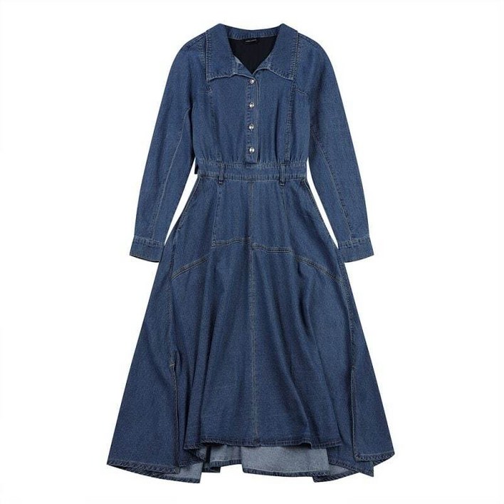 [백화점정품]   [코데즈컴바인] 오픈카라 뒷밴딩 A라인 원피스 (CJA-DO503W2)