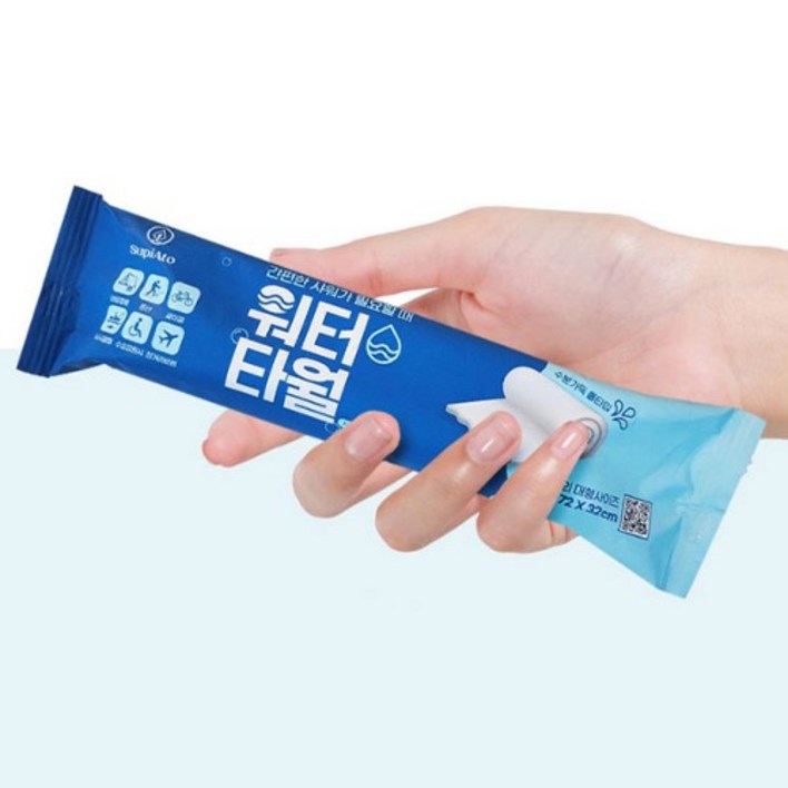 수피아토 워터타월 간편한 샤워가 필요할 때 일회용 바디 샤워티슈 빅사이즈, 대형대형 신형 ( 720 x 320mm), 10개입, 3개