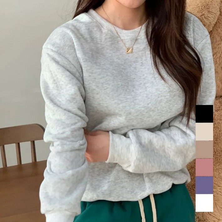 와폰 여성용 데일리 기모 무지 베이직 맨투맨 6color ZTC149 와폰 여성용 데일리 기모 무지 베이직 맨투맨 6color ZTC149