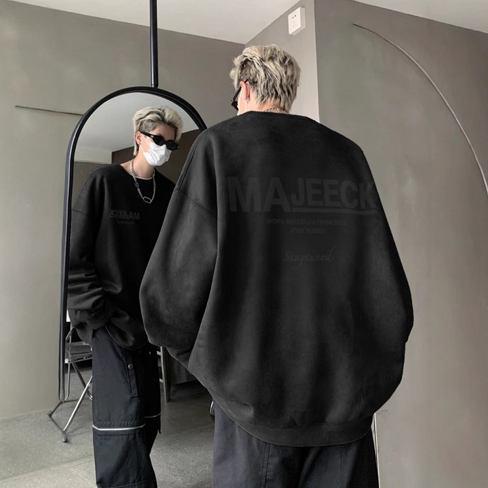 남성 워싱빈티지 맨투맨 오버핏 스트릿